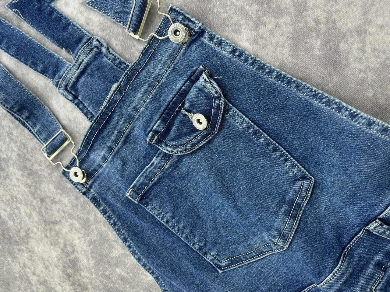Overalls denim long adjustable straps vintage blue jean dungarees old money colombia – Japan Style – taille L 5
