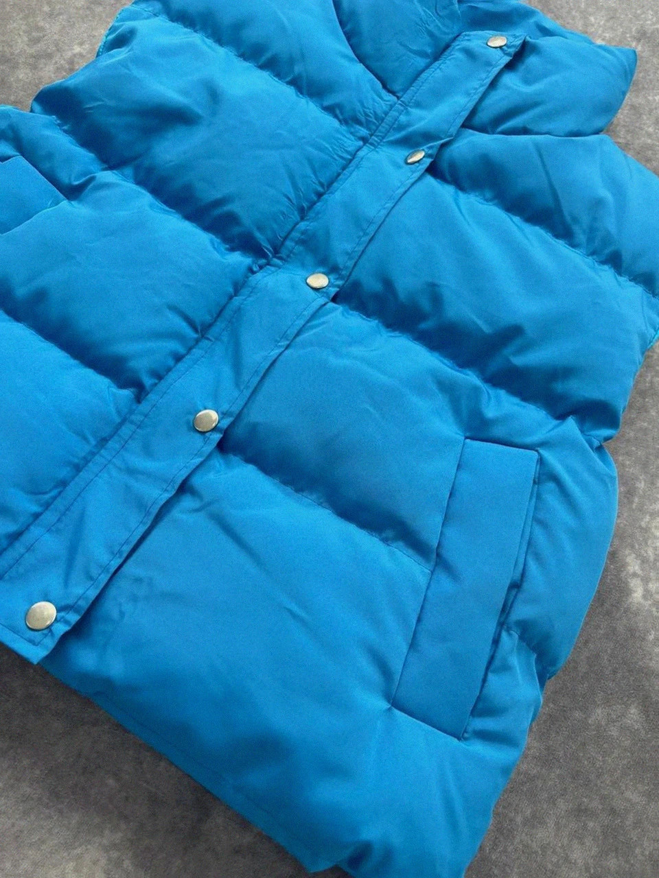 Padded Blue Gilet Vest Sleeveless Jacket Electric Blue Winter Quilted Streetwear Warm 🌺 – Vintage Dressing – taille L / 40 / 12 4