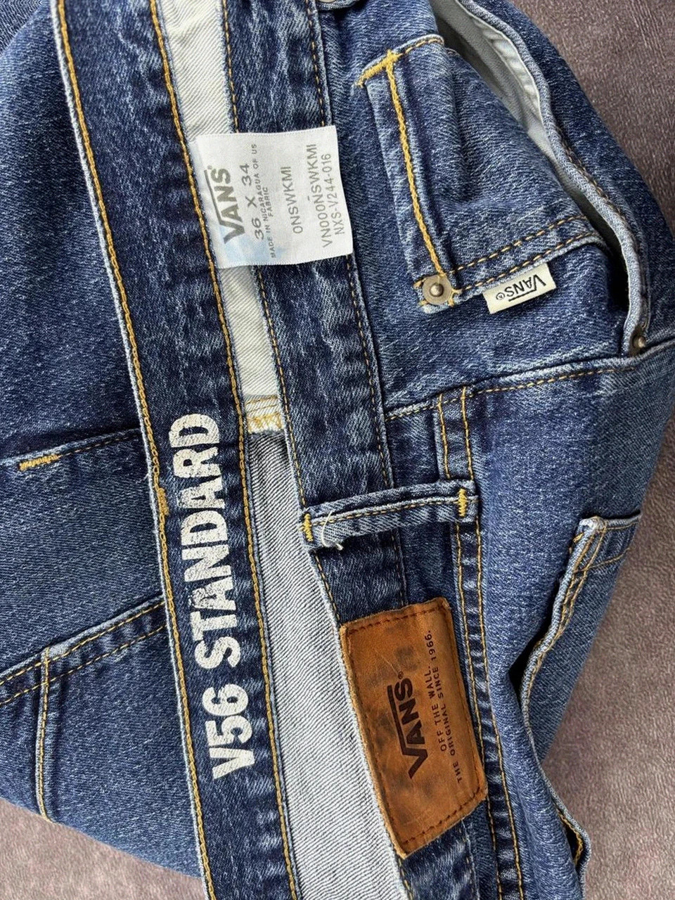 Vans Vintage Blue Denim Jeans Regular Fit Casual Pants Straight Leg Men🌺 – Vans – taille W34 | FR 44 5