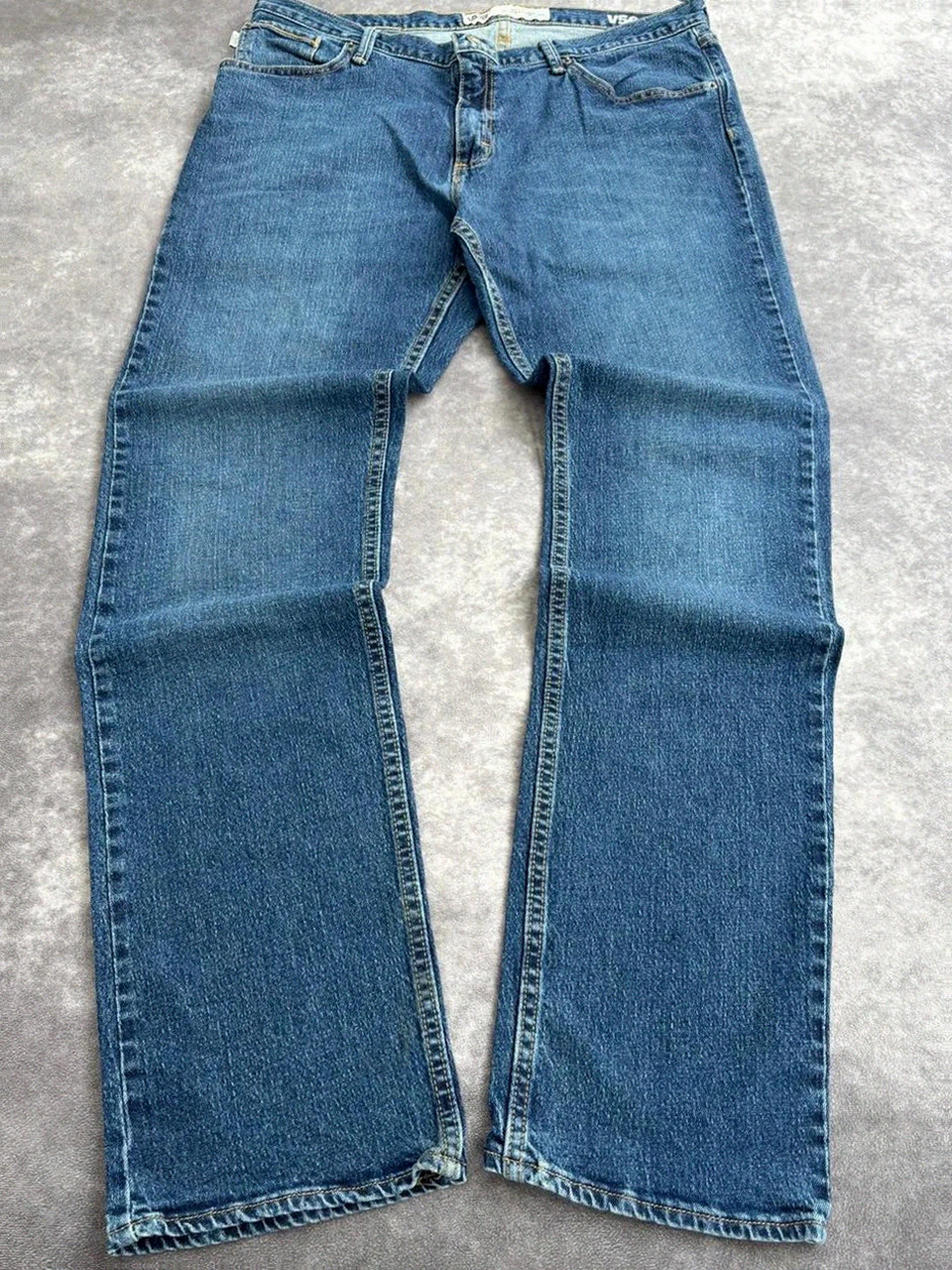 Vans Vintage Blue Denim Jeans Regular Fit Casual Pants Straight Leg Men🌺