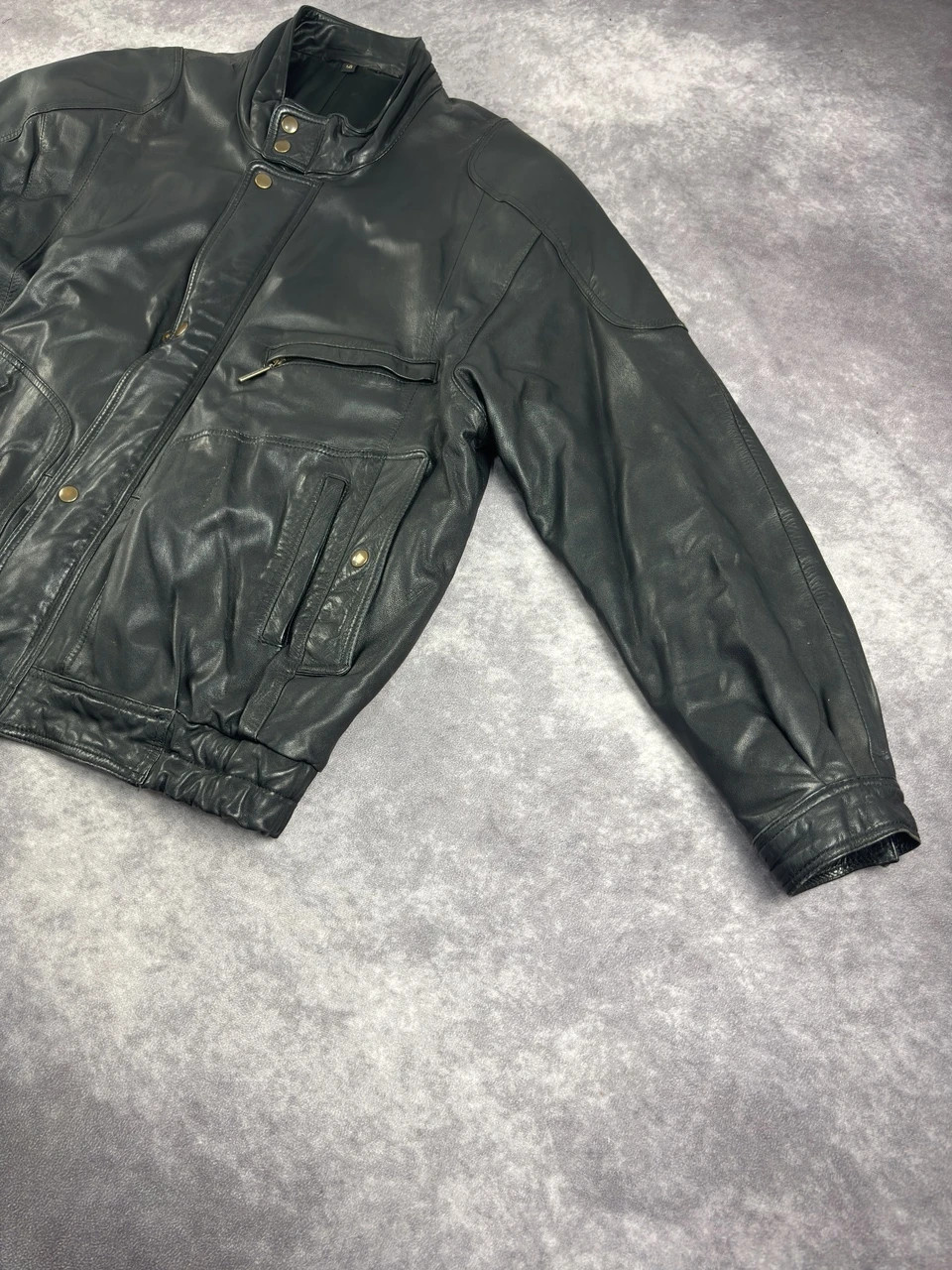Original New Fast Black Leather Jacket Retro Streetwear Y2K Size M – New Fast – taille M 2