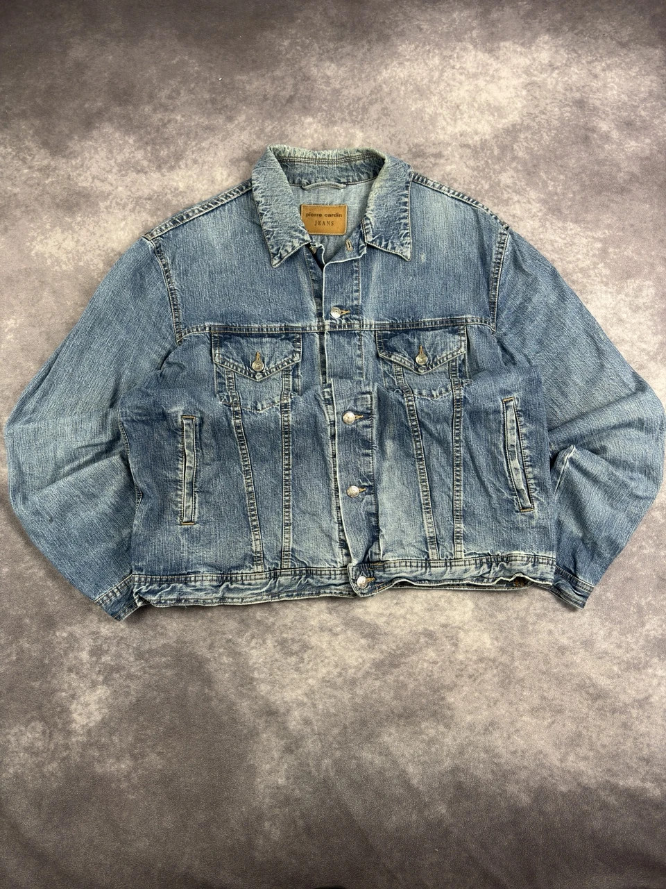 Pierre Cardin Jeans Vintage Blue Denim Jacket Xxl Retro Streetwear Casual Original