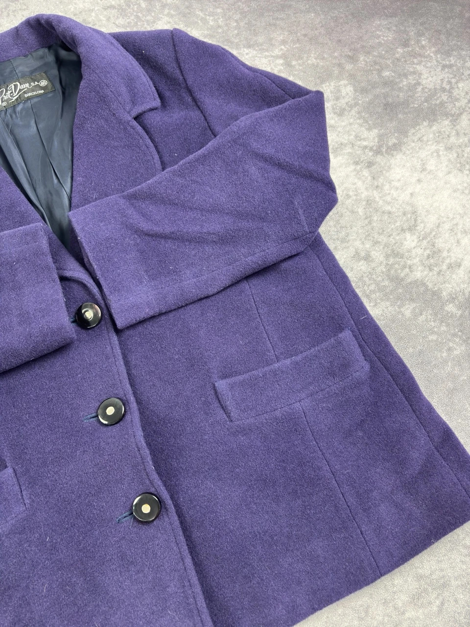 Pret Dam Barcelona Vintage Purple Wool Blend Coat Jacket Size 46 Elegant Classic – Pret-Dam Barcelona – taille XXL 2