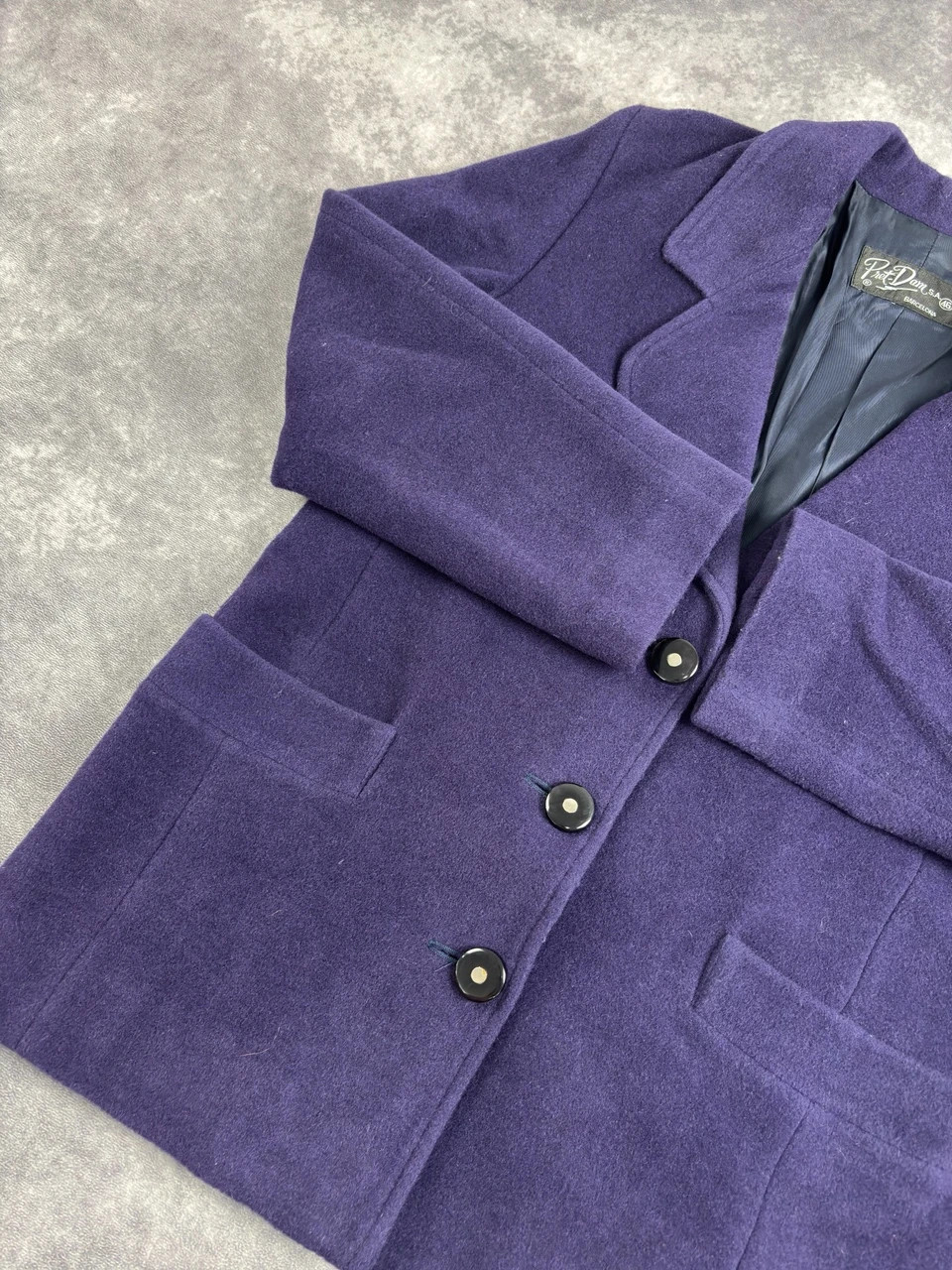 Pret Dam Barcelona Vintage Purple Wool Blend Coat Jacket Size 46 Elegant Classic – Pret-Dam Barcelona – taille XXL 3