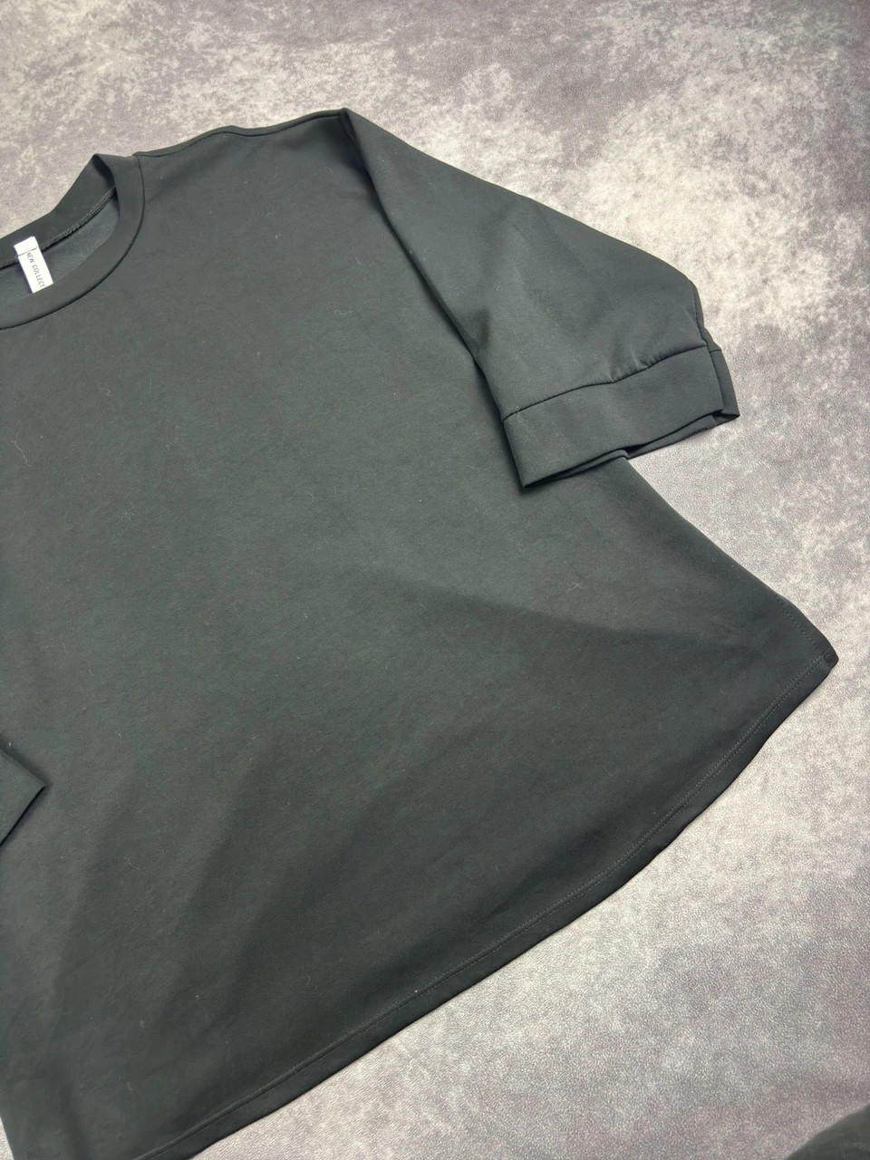 Black New Collection 3/4 Sleeve Minimalist Streetwear T-Shirt Straight Fit Casual Basic Tee – Vintage Dressing – taille Taille unique 2