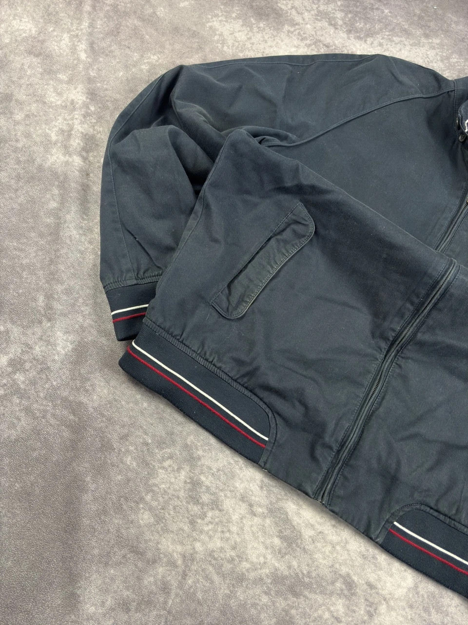 Bomber Navy Zip Jacket Embroidered Logo Retro Streetwear – Vintage Dressing – taille XL 3