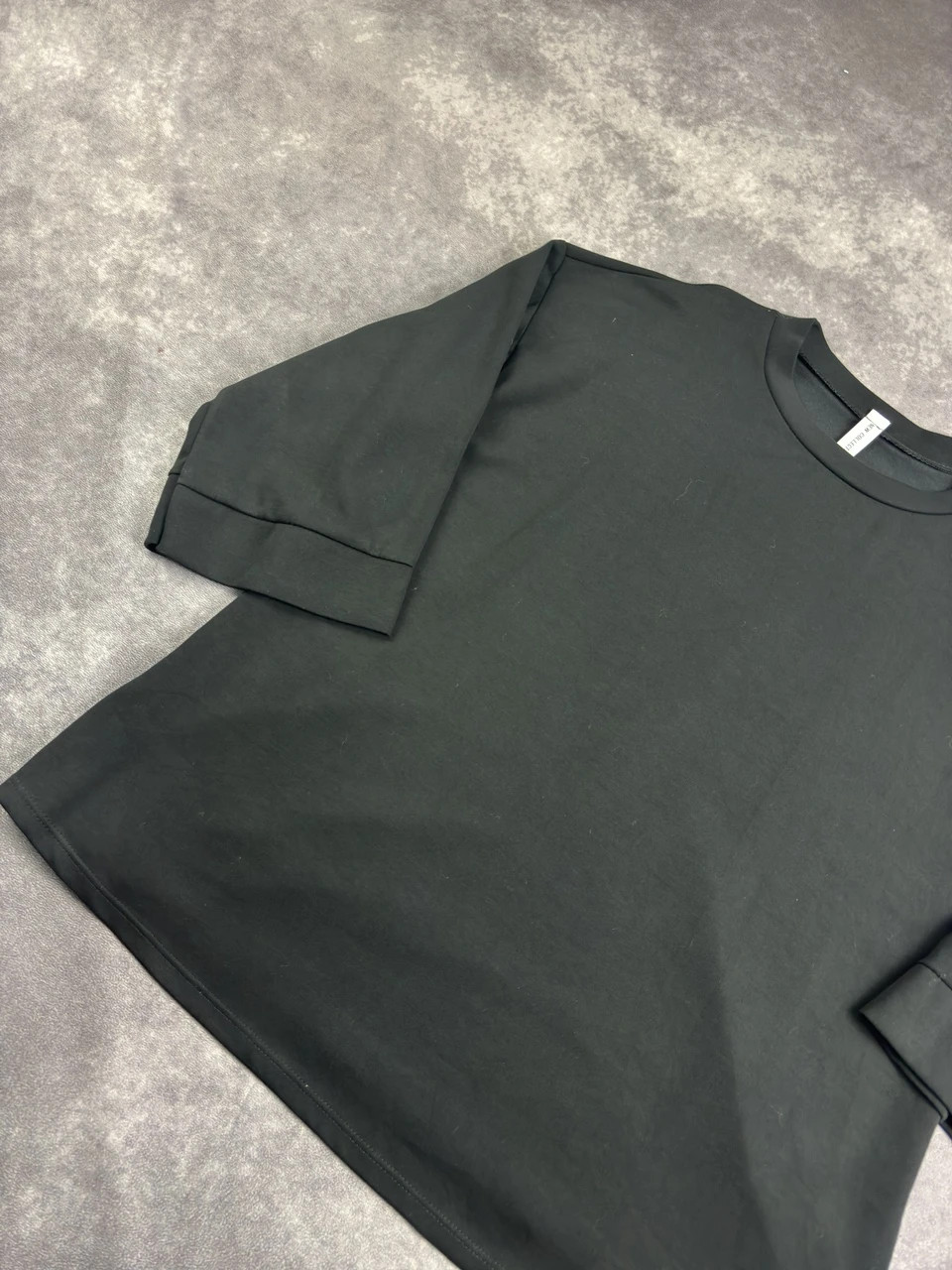 Black New Collection 3/4 Sleeve Minimalist Streetwear T-Shirt Straight Fit Casual Basic Tee – Vintage Dressing – taille Taille unique 3