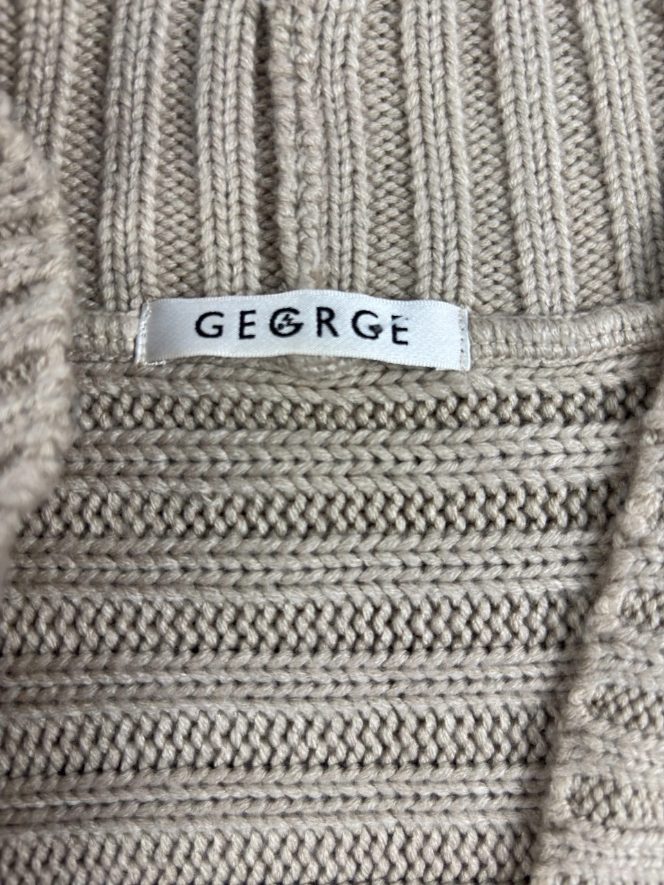 George Beige Chunky Knit Short Sleeve Cardigan Sweater Medium Retro Y2K Casual – George – taille M 5