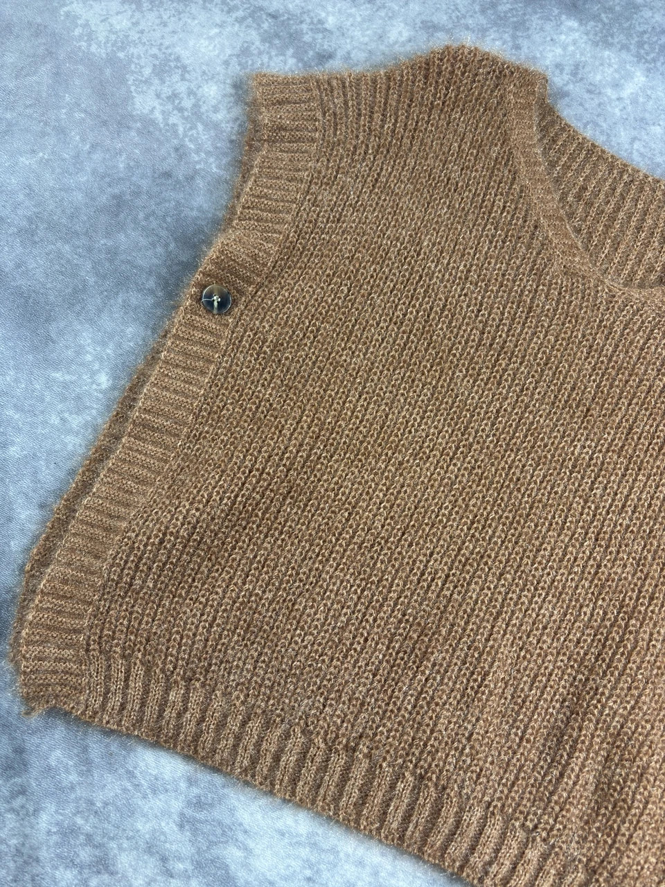 Top Top Top Brown Vintage Knit Vest Made in Italy Y2K Streetwear – Vintage Dressing – taille Taille unique 3