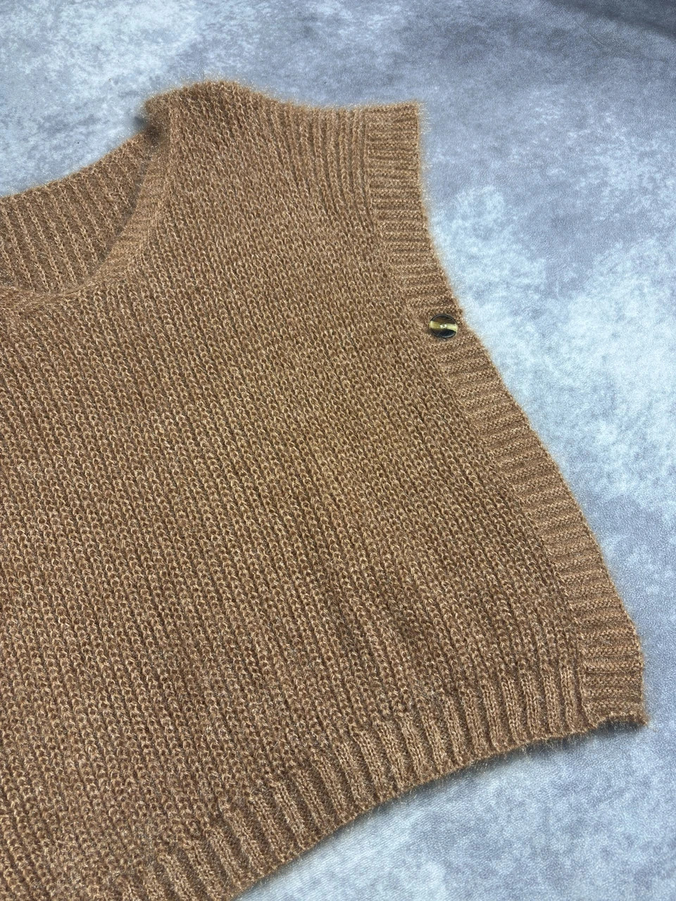 Top Top Top Brown Vintage Knit Vest Made in Italy Y2K Streetwear – Vintage Dressing – taille Taille unique 2