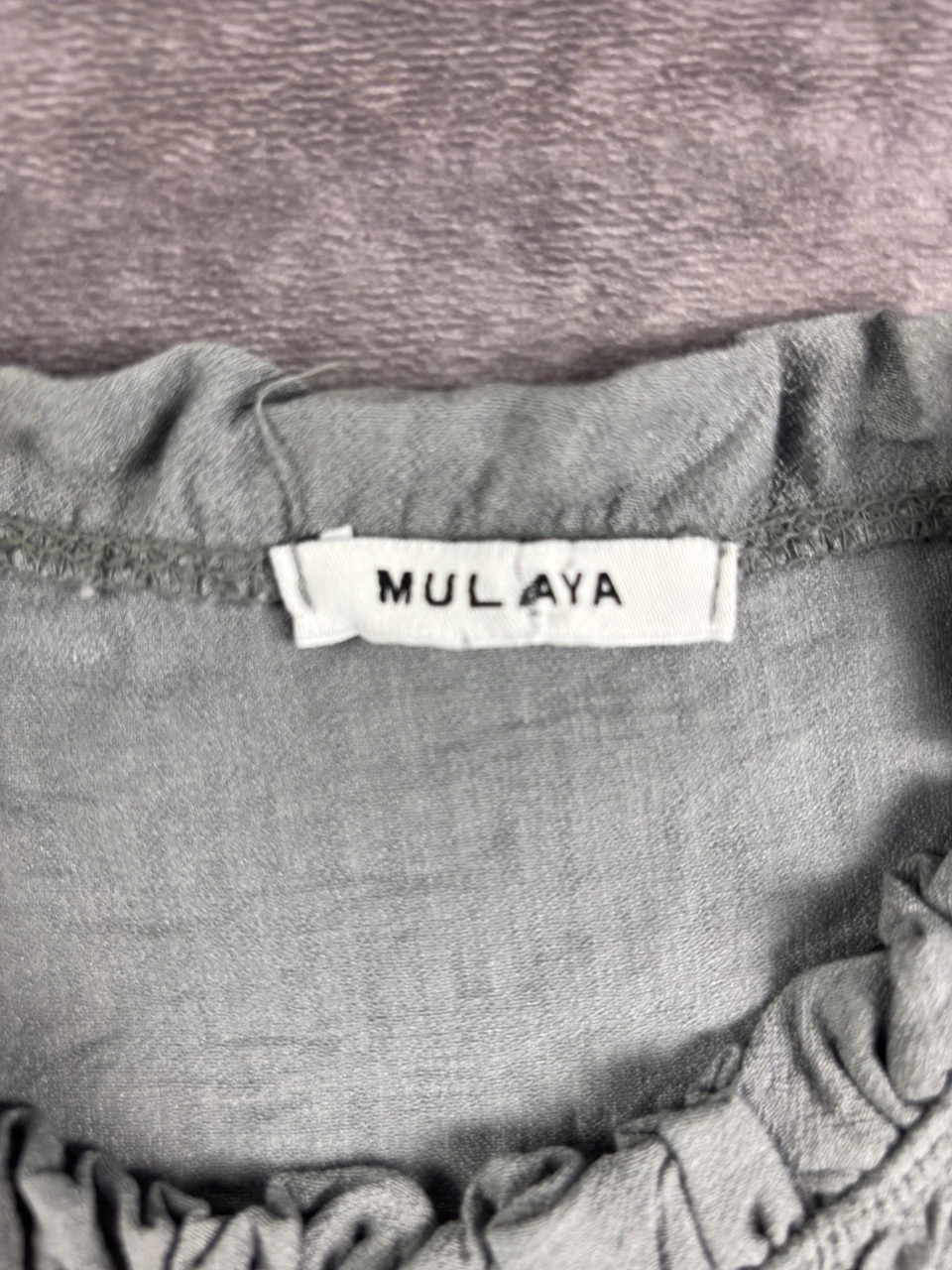 Mulaya Original Grey Smocked Sleeveless Peplum Top Y2K Streetwear Size 1 – Vintage Dressing – taille Taille unique 5