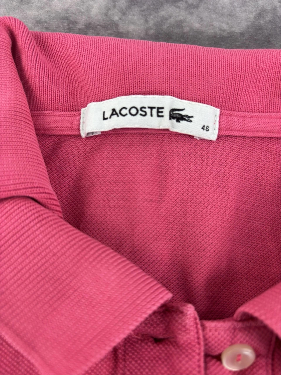 Lacoste Pink Polo Shirt Classic Short Sleeve Cotton Pique Tee Size 44 Women Retro Summer Top – Lacoste – taille XL / 42 / 14 4