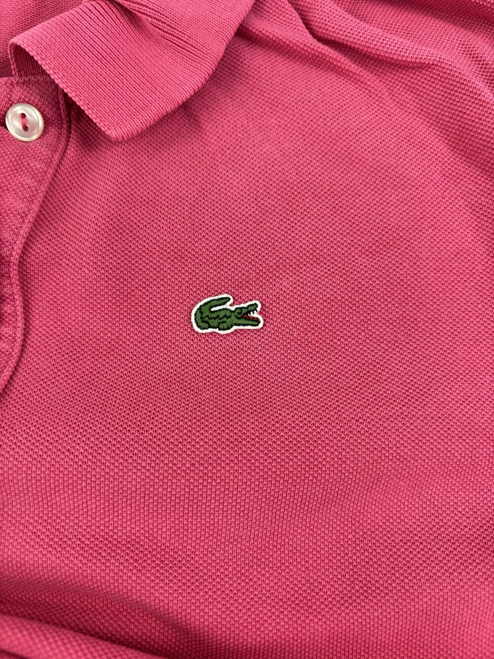 Lacoste Pink Polo Shirt Classic Short Sleeve Cotton Pique Tee Size 44 Women Retro Summer Top – Lacoste – taille XL / 42 / 14 3