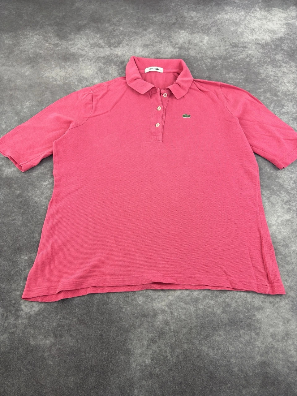Lacoste Pink Polo Shirt Classic Short Sleeve Cotton Pique Tee Size 44 Women Retro Summer Top – Lacoste – taille XL / 42 / 14 5