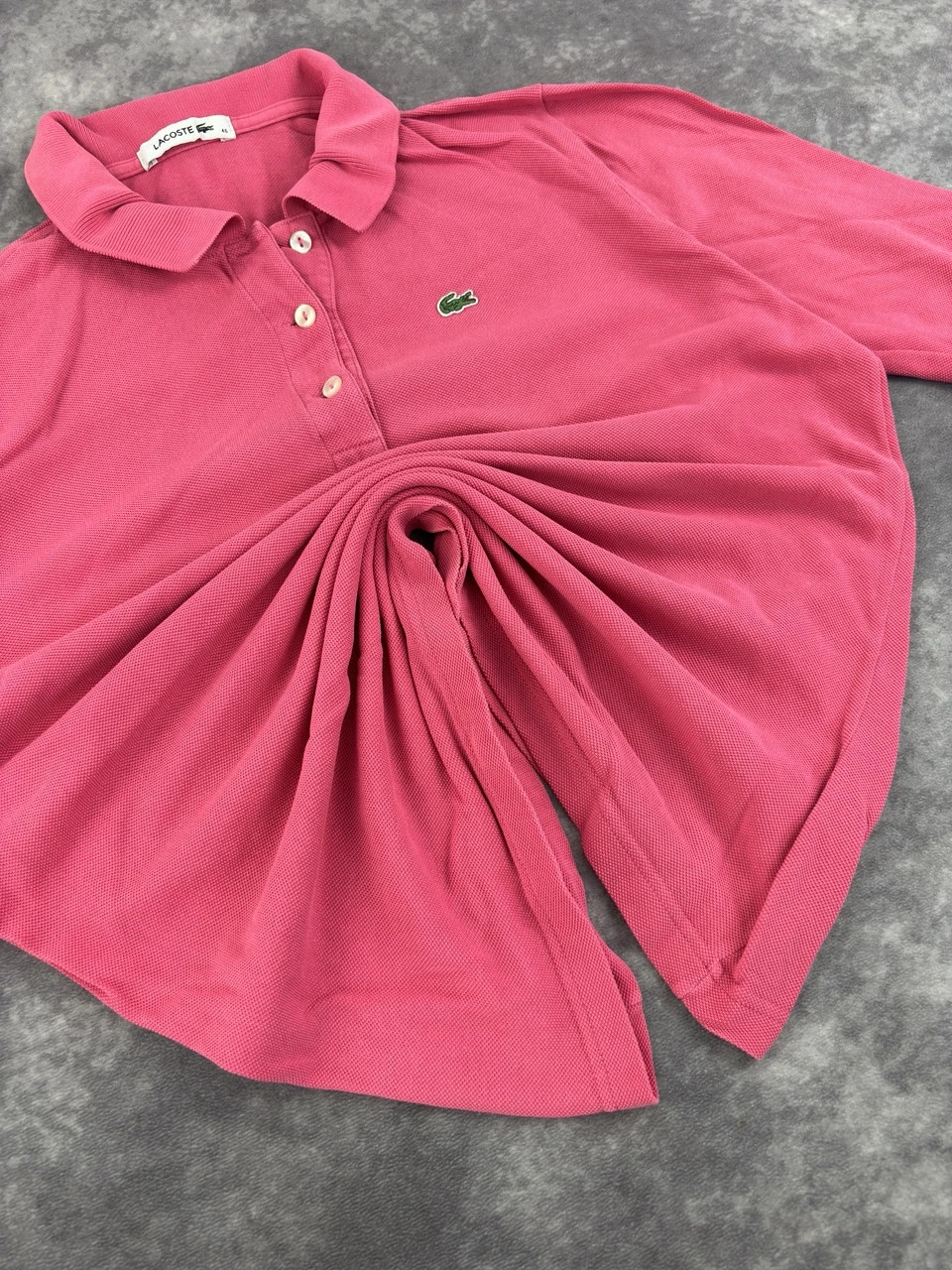 Lacoste Pink Polo Shirt Classic Short Sleeve Cotton Pique Tee Size 44 Women Retro Summer Top – Lacoste – taille XL / 42 / 14 2