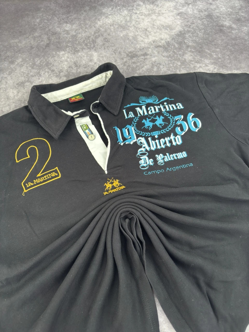 La Martina Black Embroidered Logo Polo Shirt Xxl Casual Streetwear – La Martina – taille XXL 2