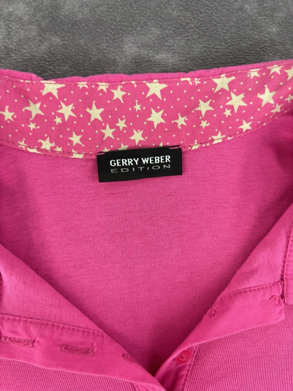 Gerry Weber Edition Pink Fuchsia Embroidered Star Polo Shirt Short Sleeve Casual Vintage – Gerry Weber edition – taille XL 3