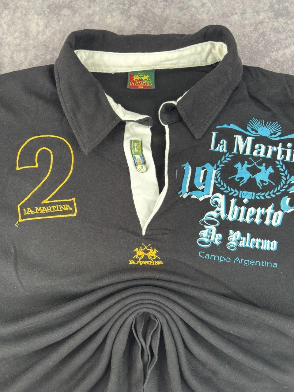 La Martina Black Embroidered Logo Polo Shirt Xxl Casual Streetwear – La Martina – taille XXL 5