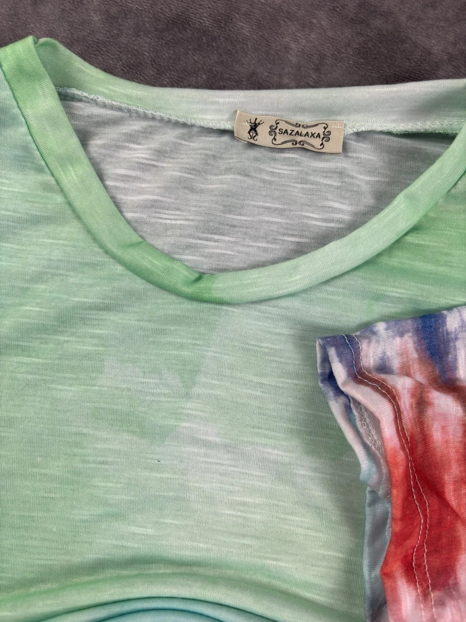 Lot 2 Original vintage Tie Dye Cutout T-Shirt Y2K Streetwear Multicolor Size M – Sazalaxa – taille Taille unique 5