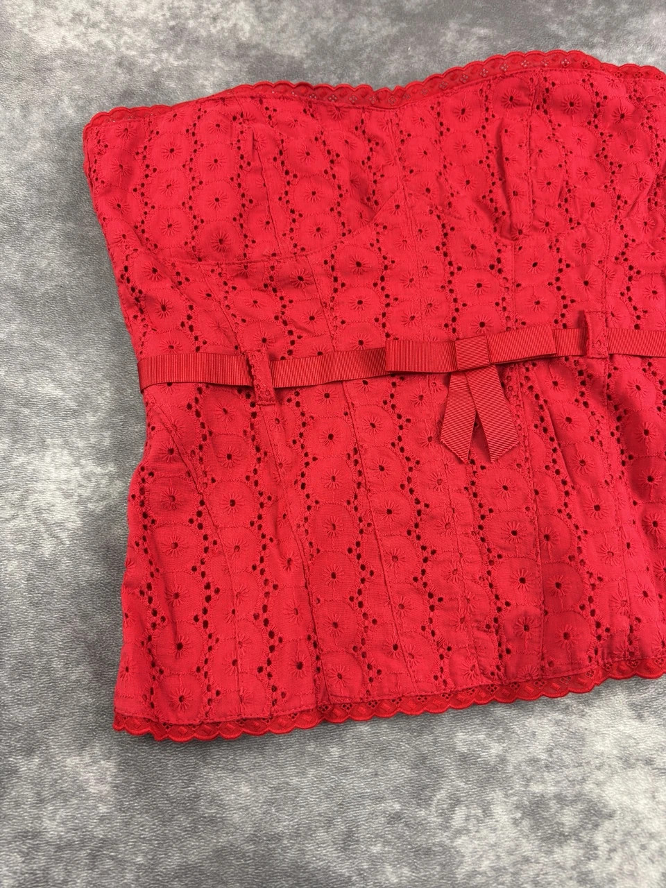 Blanco Original Red Strapless Corset Top Lace Y2K Streetwear Size M – Blanco – taille M / 38 / 10 2