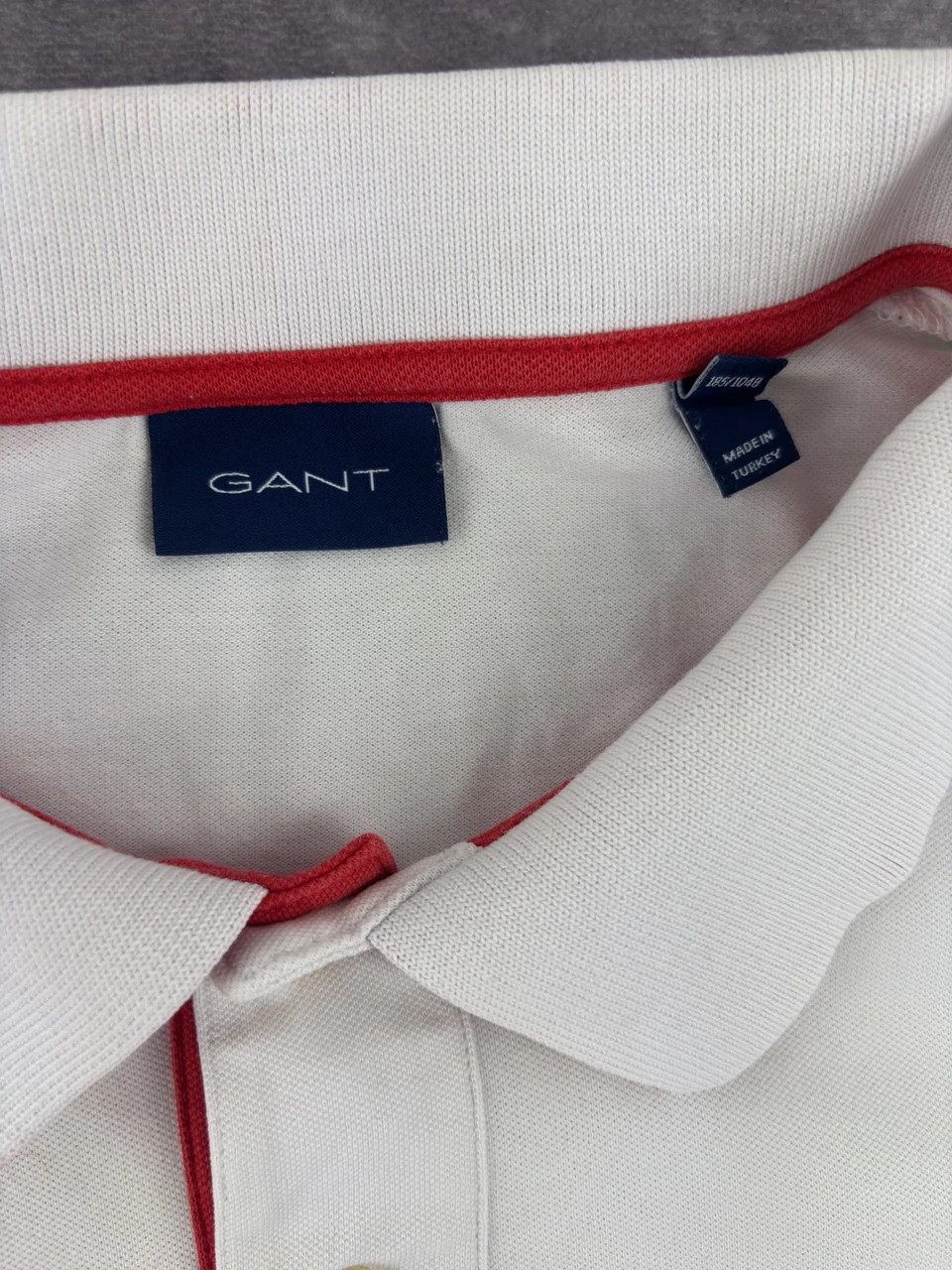 Gant White Red Embroidered Logo Polo Shirt Casual Streetwear – GANT – taille M 4