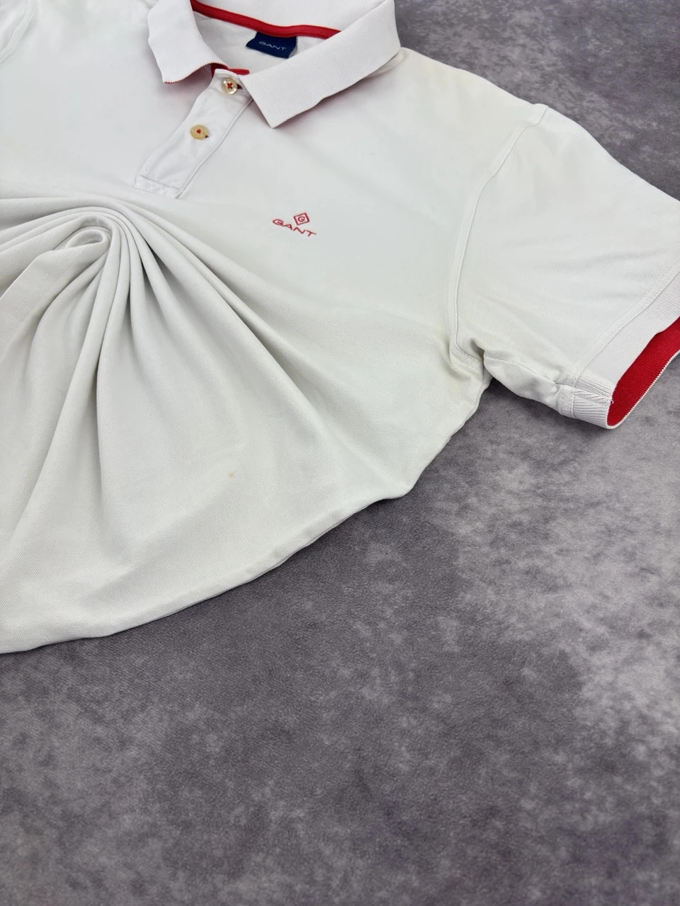 Gant White Red Embroidered Logo Polo Shirt Casual Streetwear – GANT – taille M 3