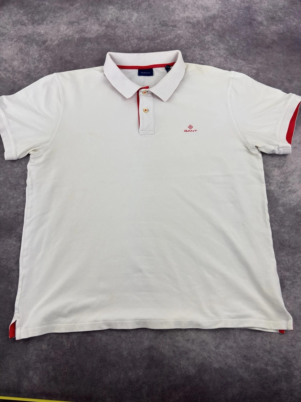 Gant White Red Embroidered Logo Polo Shirt Casual Streetwear – GANT – taille M 5