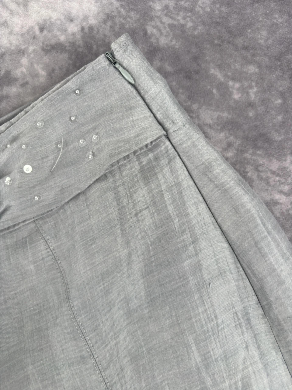 Gerry Weber Light Grey Linen Blend Midi Skirt Size 40 – Gerry Weber – taille L / 40 / 12 5