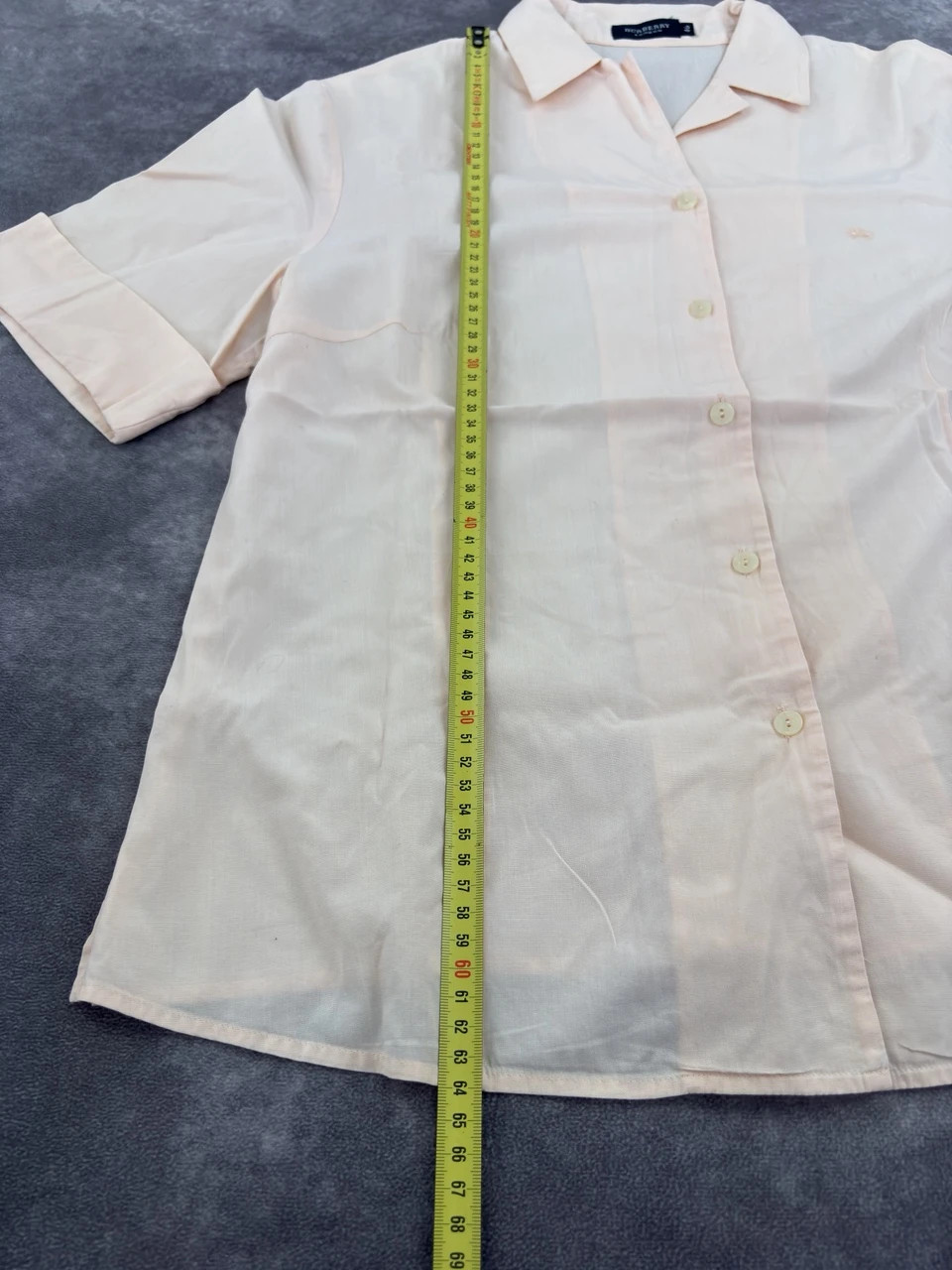 Burberry London Pale Pink Cotton Shirt Size 46 Embroidered Logo Preppy Casual Lightweight – Burberry London – taille XXL 5