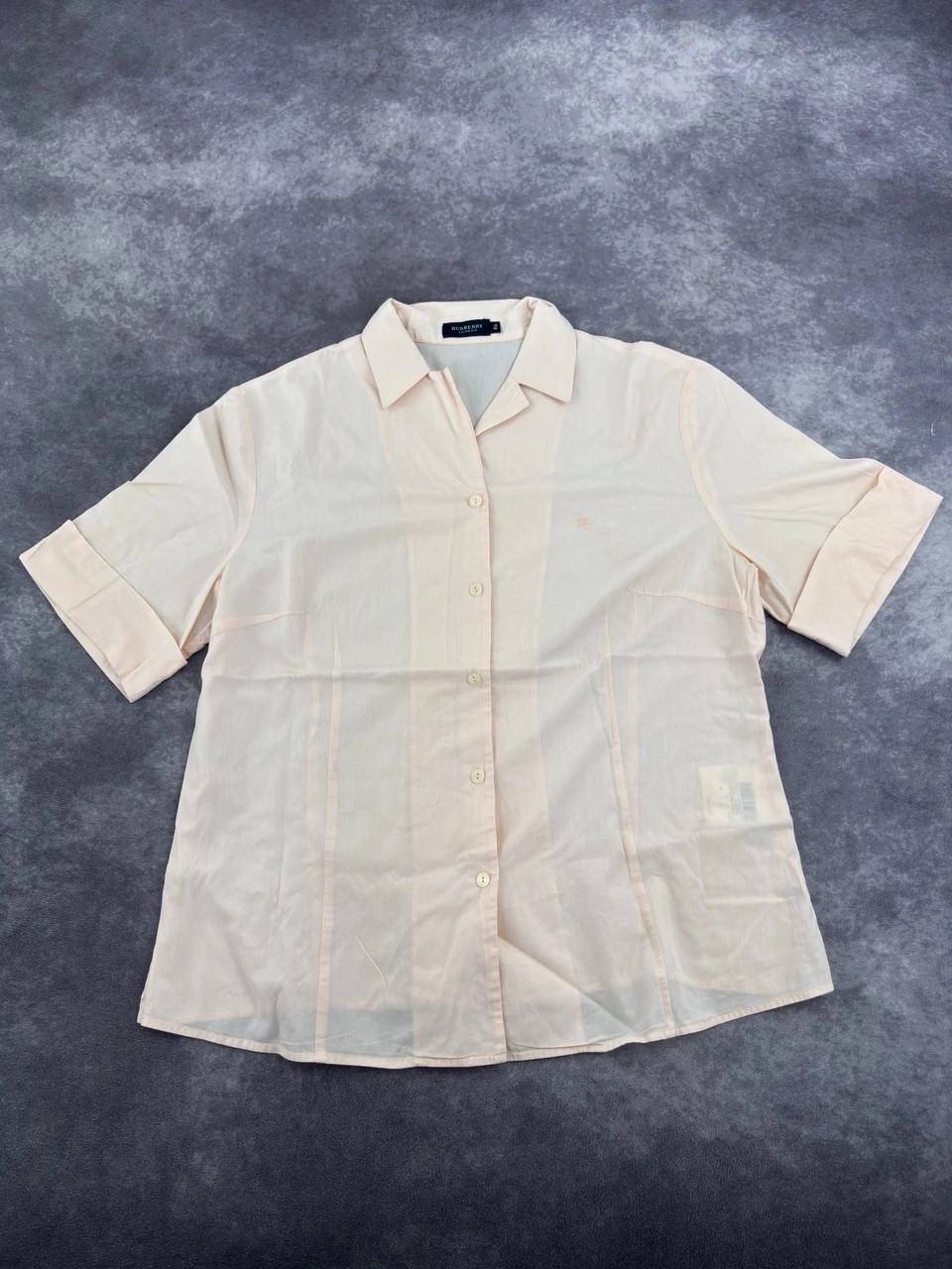 Burberry London Pale Pink Cotton Shirt Size 46 Embroidered Logo Preppy Casual Lightweight – Burberry London – taille XXL 4