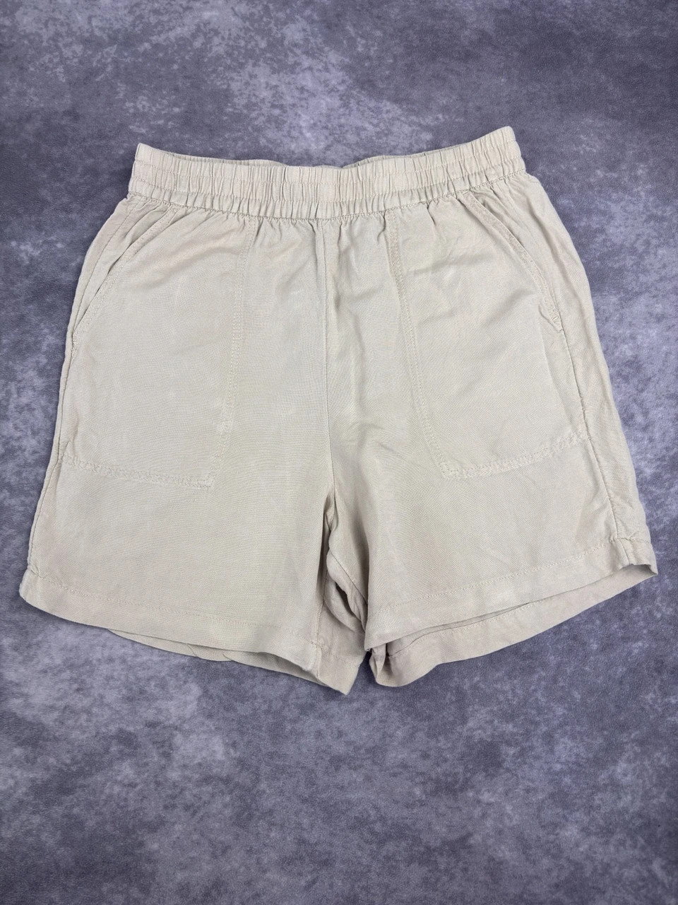 Tom Tailor Beige Linen Blend Casual Summer Shorts Size 36