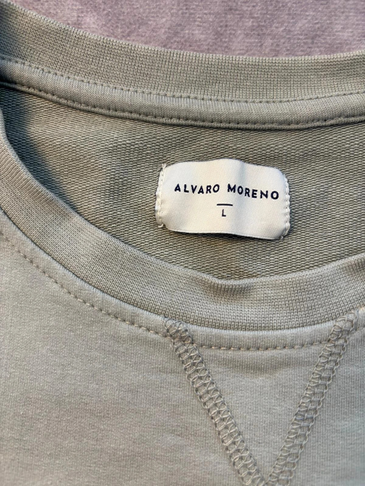 Alvaro Moreno Khaki Green Sweatshirt Men Jumper Casual Comfy Crewneck Pullover Basic Urban Style🌺 – Alvaro Moreno – taille L 4