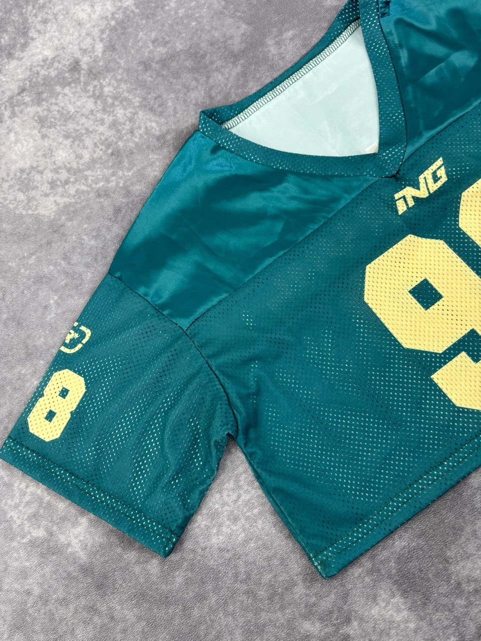 Vintage Teal Mesh Football Jersey Number 98 Adventure Retro Y2K Streetwear M – Vintage Dressing – taille M 2