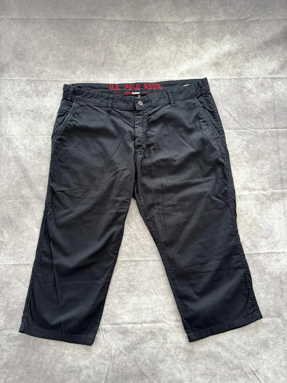 US Polo Assn Black Chino Pants Men Straight Leg Trouser Casual Cotton Smart Premium Classic🌺