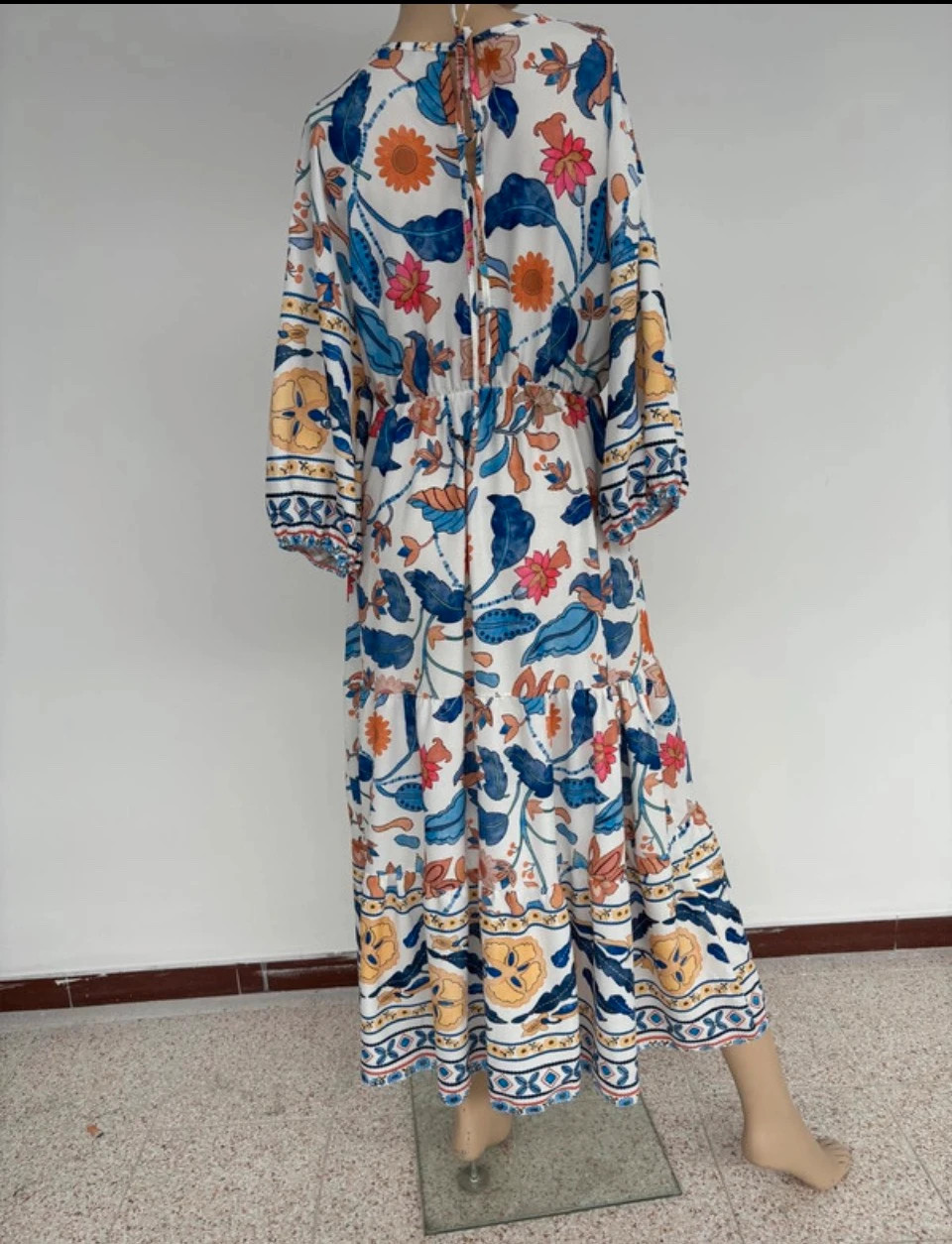 Boho Floral Maxi Dress Long Sleeve Summer Beach Party Casual Colorful Printed Long Dress🌺 – Vintage Dressing – taille Taille unique 4