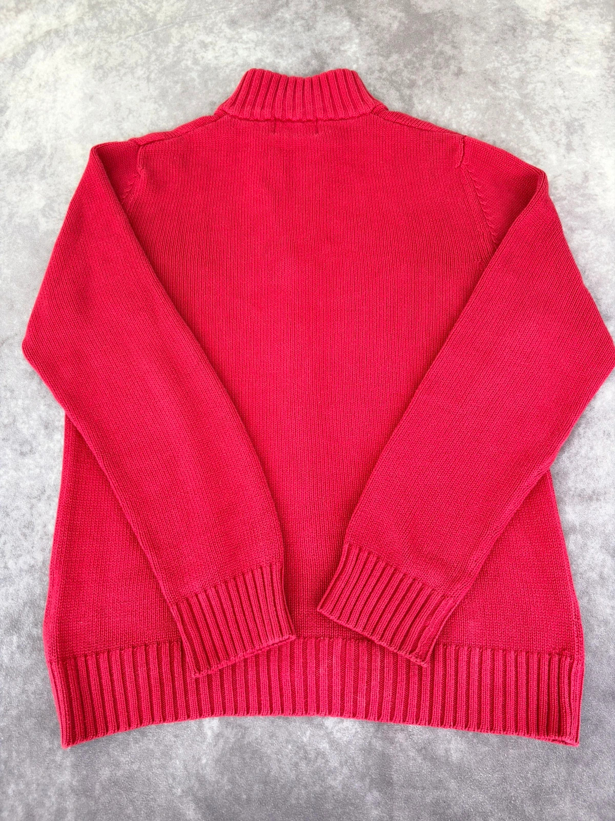 Thomas Burberry Quarter Zip Knit Sweater Red Blue Vintage Cotton Pullover Men Size M Warm Casual🌺 – Thomas Burberry – taille M 3
