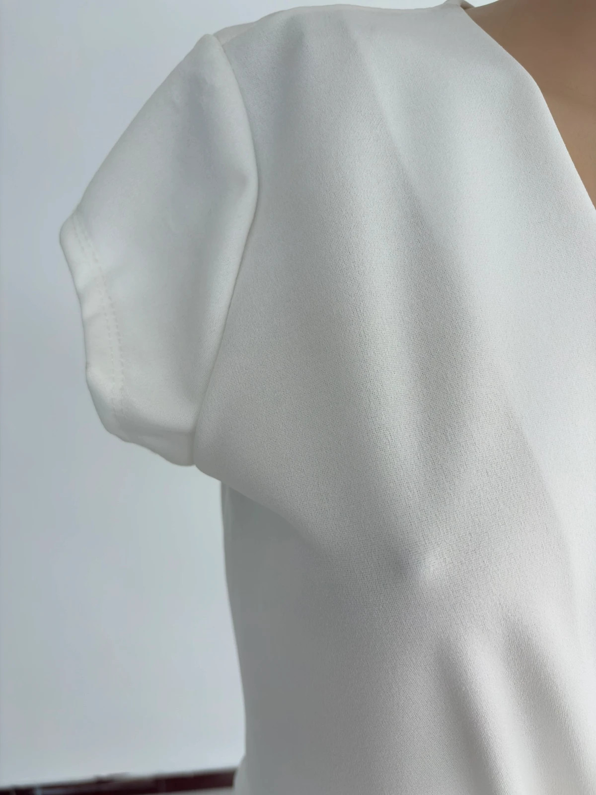 Elegant White Wrap Dress With Fringe Details V Neck Short Sleeve Cocktail Wedding Party M🌺 – Vintage Dressing – taille M / 38 / 10 4