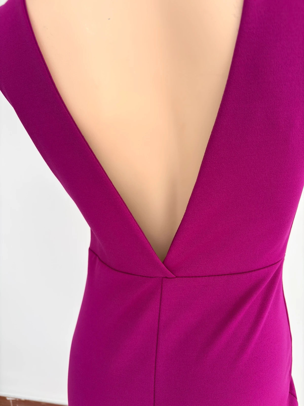 Elegant Magenta Purple Halter Dress Cut Out Bodycon Cocktail Wedding Guest Party Dress M🌺 – Vintage Dressing – taille M / 38 / 10 5