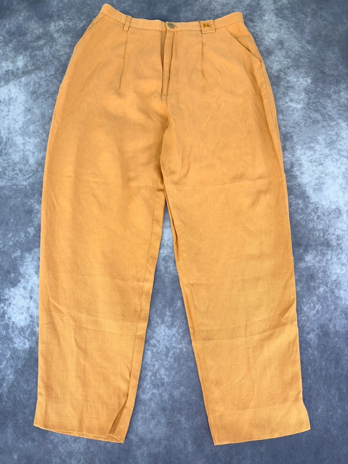 Vintage Burberrys of London Mustard Yellow Pleated Trousers High Waisted Pants Barcelona 🌺