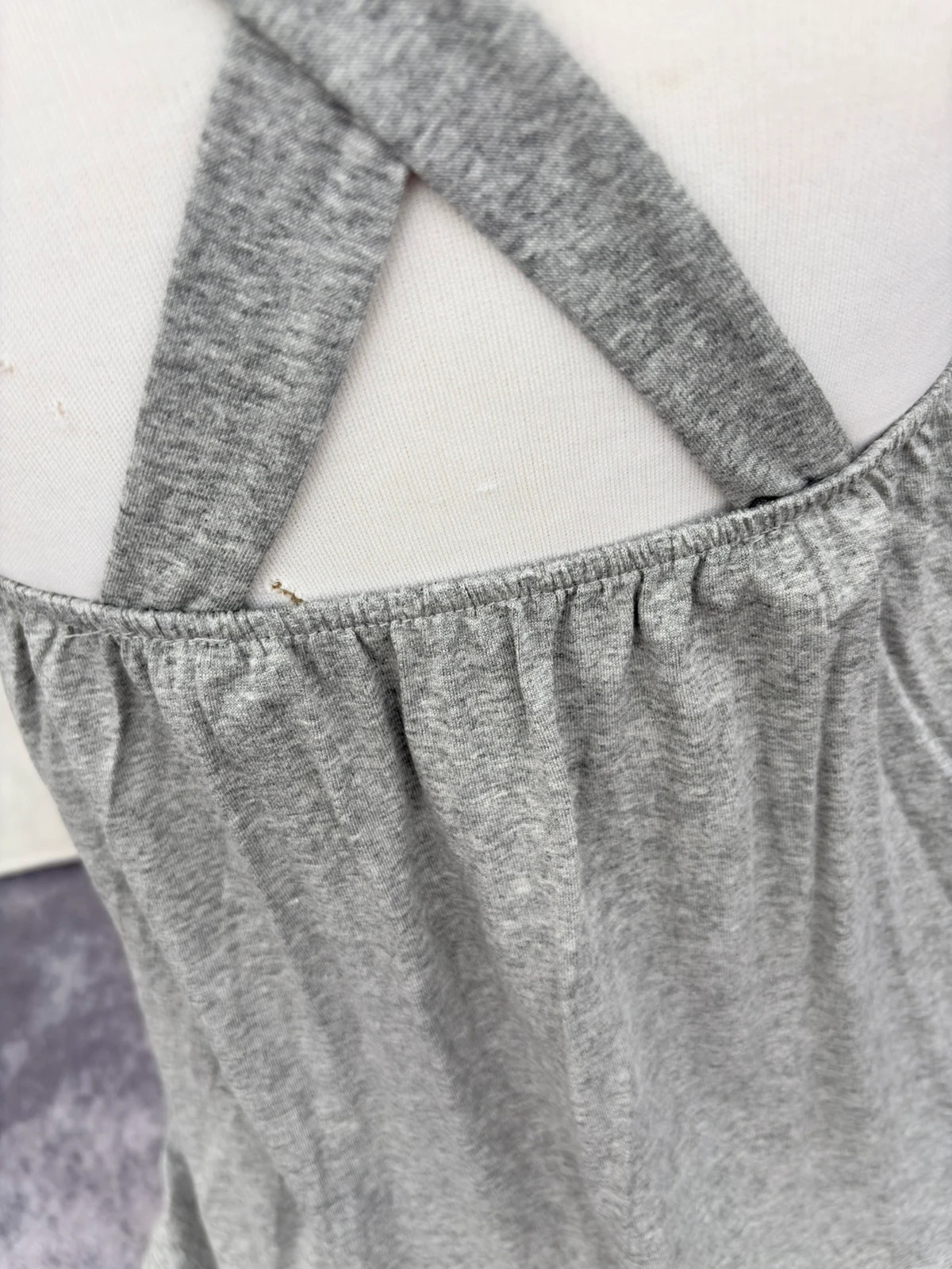 Grey Tank Top Gold Sequin Bust Cross Back Straps Shiny Blouse Party Clubwear Summer Vest Y2K🌺 – Vintage Dressing – taille Taille unique 5