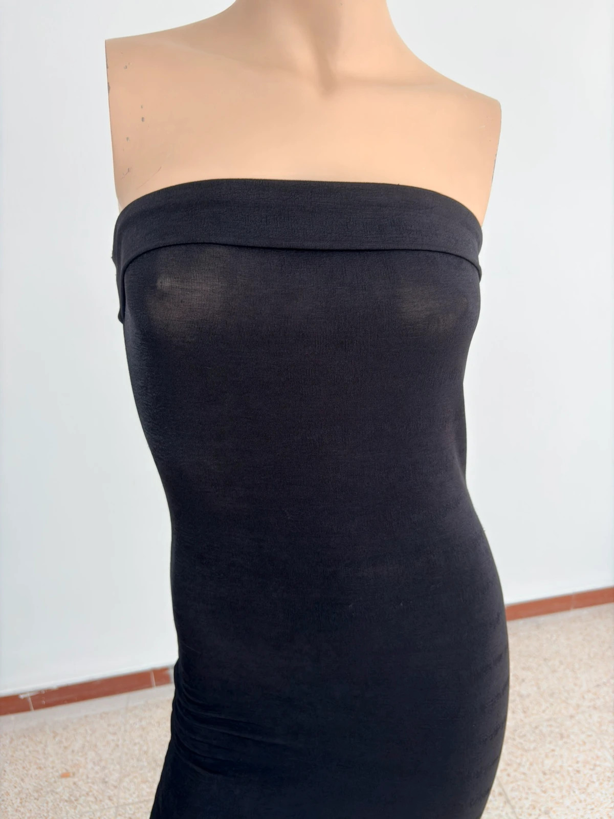 Black Strapless Maxi Dress Side Slit Tube Top Bodycon Elegant Party Night Out Basic Y2K🌺 – Vintage Dressing – taille M / 38 / 10 4