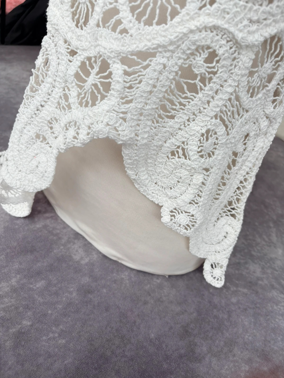 White Crochet Lace Top Sleeveless Paisley Hollow Out Blouse Summer Boho Chic Knit Vest🌺 – Vintage Dressing – taille Taille unique 4
