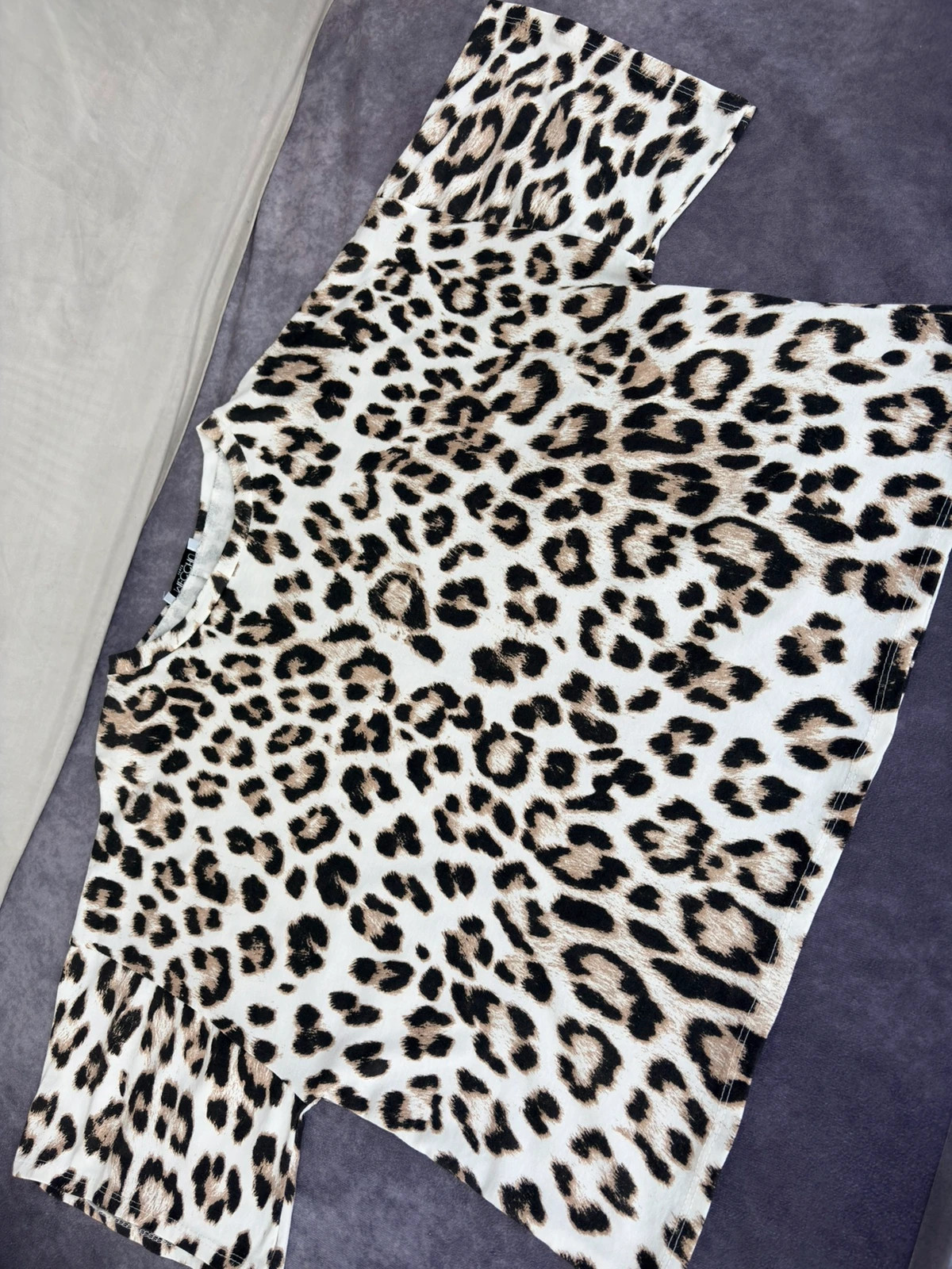Leopard Print Oversized T Shirt Short Sleeve Crewneck Top Blouse Casual Summer Fashion Tee🌺 – Vintage Dressing – taille Taille unique 5