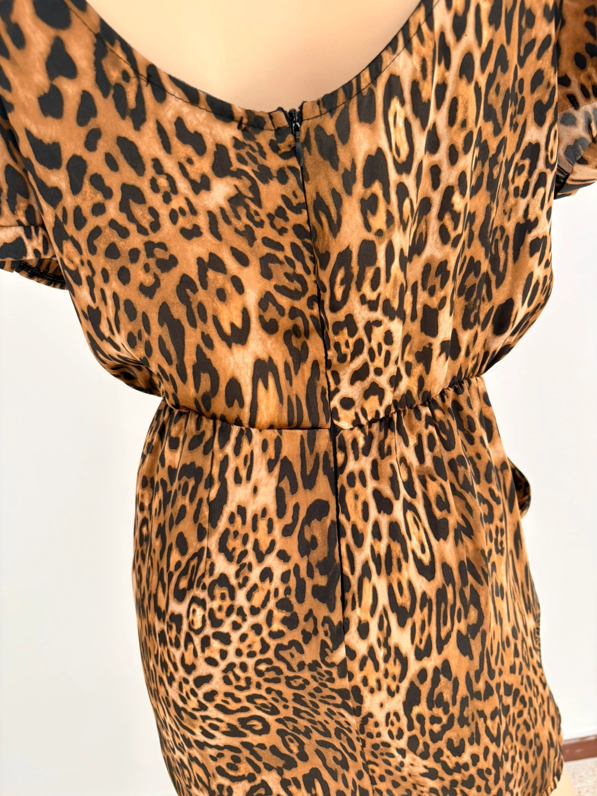 Leopard Print Short Sleeve Mini Dress Elastic Waist Casual Summer Party Outfit Fashion Trendy Style🌺 – Vintage Dressing – taille M / 38 / 10 3