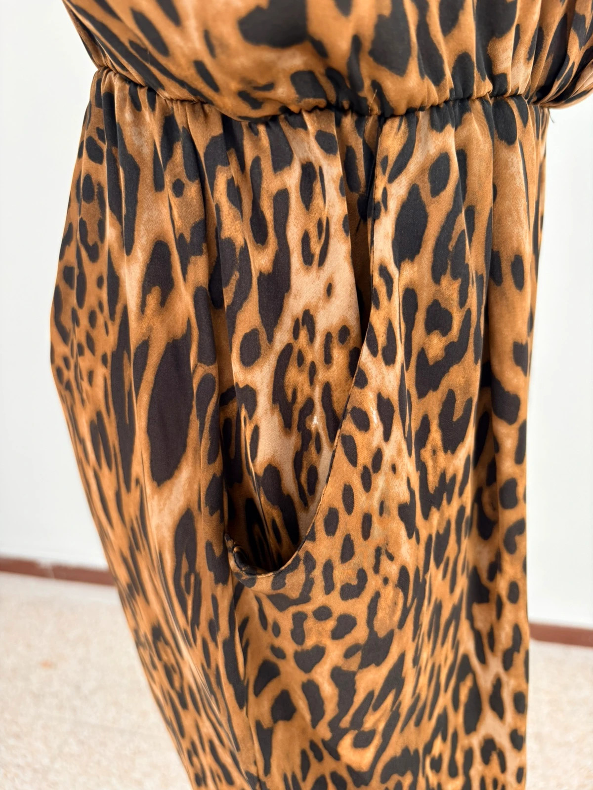 Leopard Print Short Sleeve Mini Dress Elastic Waist Casual Summer Party Outfit Fashion Trendy Style🌺 – Vintage Dressing – taille M / 38 / 10 5