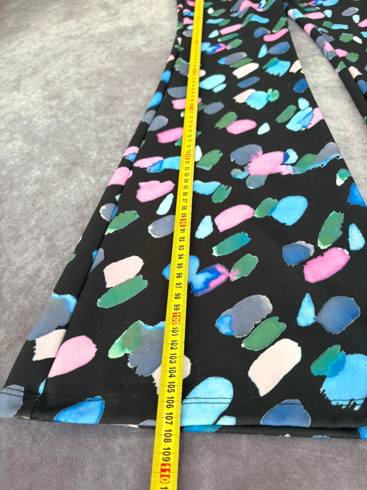 Colorful Paint Brush Stroke Print Flare Trousers High Waisted Retro Patterned Bell Bottoms🌺 – Vintage Dressing – taille Taille unique 4