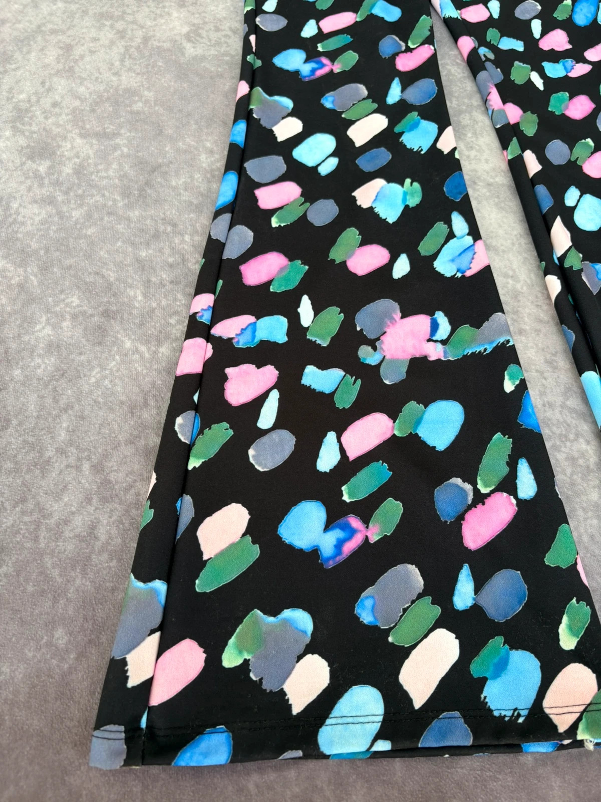 Colorful Paint Brush Stroke Print Flare Trousers High Waisted Retro Patterned Bell Bottoms🌺 – Vintage Dressing – taille Taille unique 2