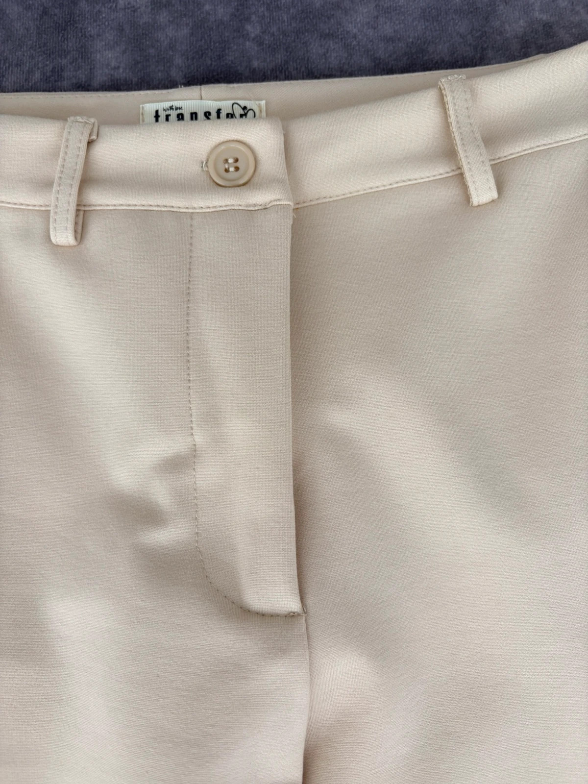 Beige High Waisted Straight Leg Tailored Trousers Pants Made In Italy Elegant Casual Size S🌺 – Vintage Dressing – taille S / 36 / 8 3