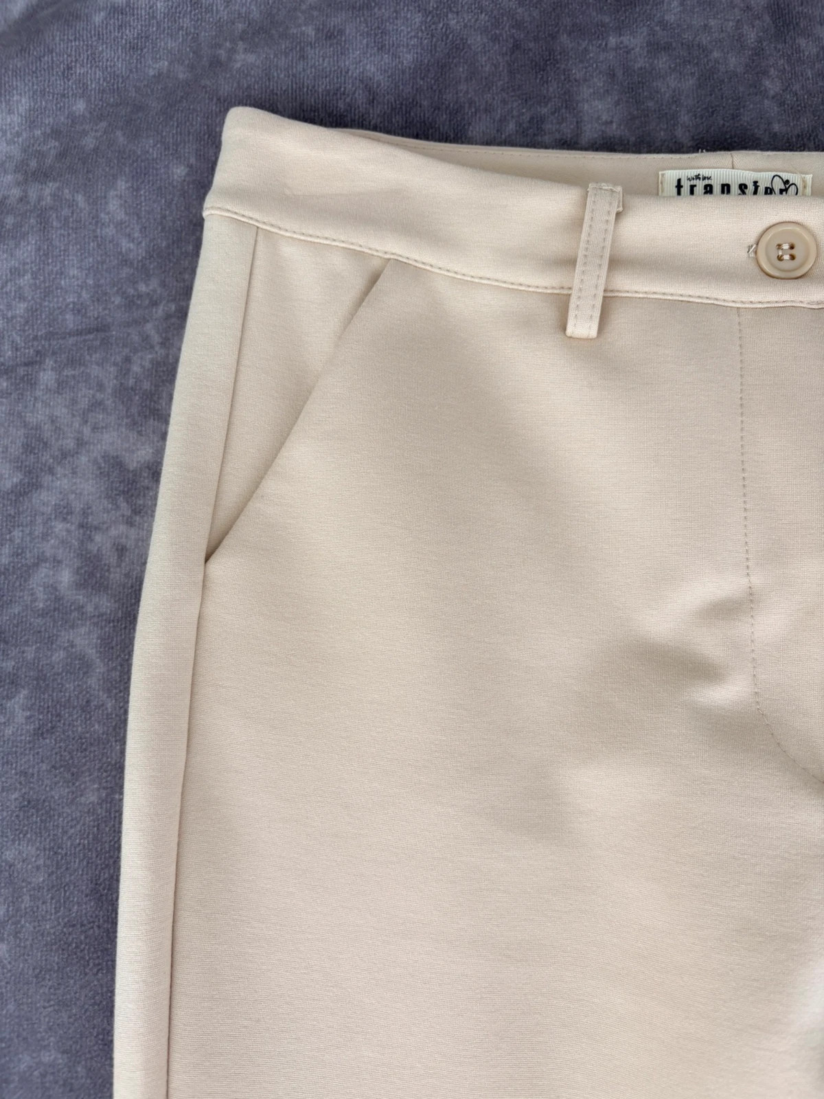 Beige High Waisted Straight Leg Tailored Trousers Pants Made In Italy Elegant Casual Size S🌺 – Vintage Dressing – taille S / 36 / 8 2