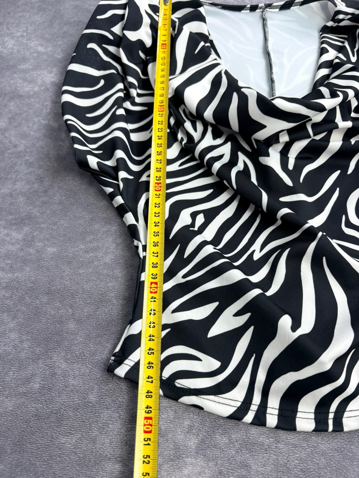 Zebra Print Cowl Neck Top Short Sleeve Elegant Blouse Casual Animal Pattern Shirt Summer Clothes🌺 – Vintage Dressing – taille Taille unique 4
